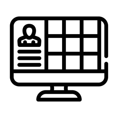 Çok sayıda katılımcı satırı vektör illüstrasyonuyla konferans