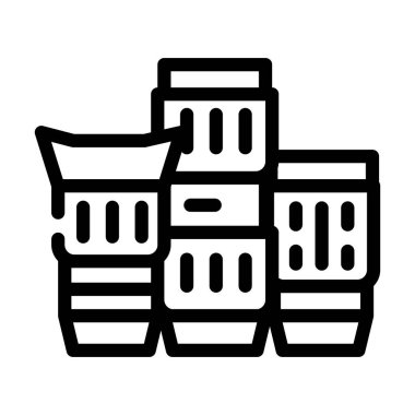 Kamera çizgisi ikon vektör illüstrasyonunu lensler