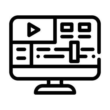 video işleme yazılımı çizgisi vektör illüstrasyonu