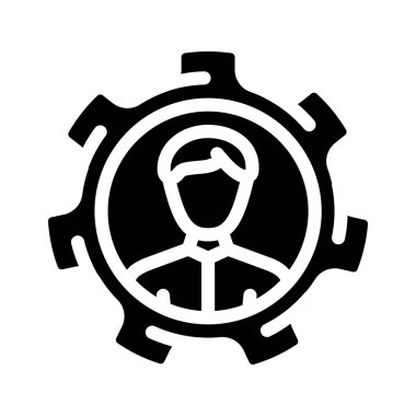 Mükemmel çalışan adayı Glyph ikon vektör illüstrasyonu