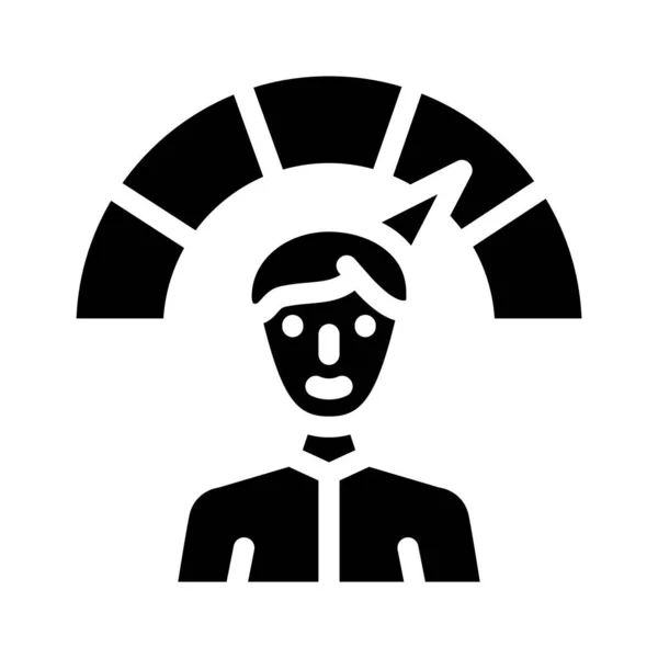 Positive employee level glyph icon vector illustration — Stock Vector