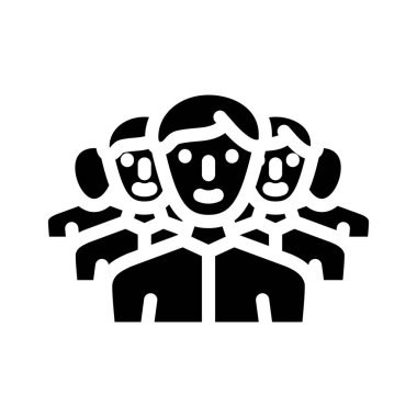 Kalabalık insanları simge vektör illüstrasyonunu simgeler