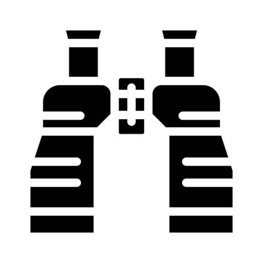 dürbün ekipmanı glyph ikon vektör illüstrasyonu