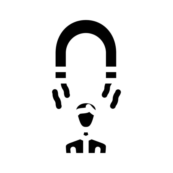 Magnet människor glyph ikon vektor illustration — Stock vektor