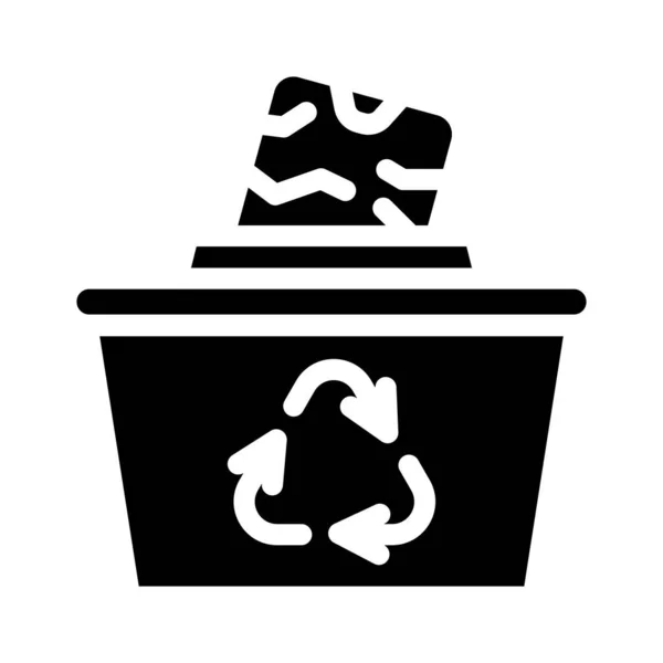 Reuse solid waste glyph icon vector illustration — Stock Vector