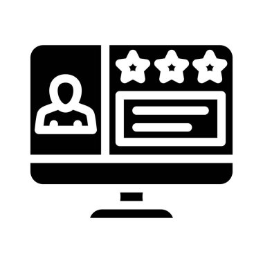 Video çağrısı glyph vektör illüstrasyonunu gözden geçir