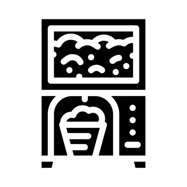 Máquina de maíz pop glifo icono vector ilustración — Archivo Imágenes Vectoriales