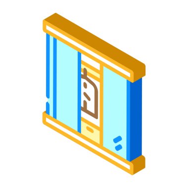 Gardırop mobilya izometrik ikon vektör illüstrasyonunu düzenliyor