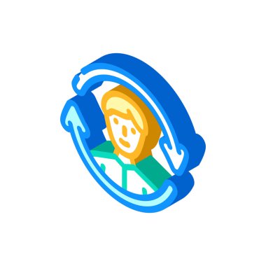 Çalışan izometrik ikon vektör illüstrasyonu güncelleniyor