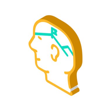 hedef belirleme izometrik ikon vektör çizimi