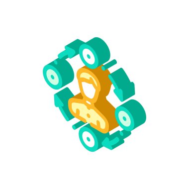 etkileşim işadamı izometrik ikon vektör çizimi