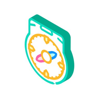 pusula aracı izometrik vektör çizimi