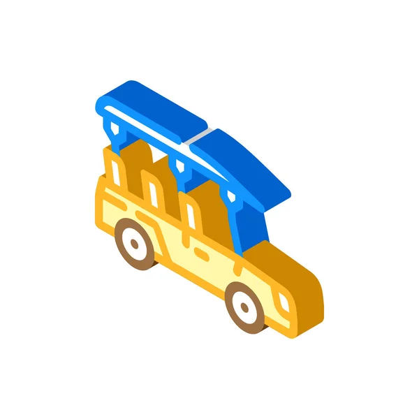 Safari coche icono isométrico ilustración vectorial — Vector de stock