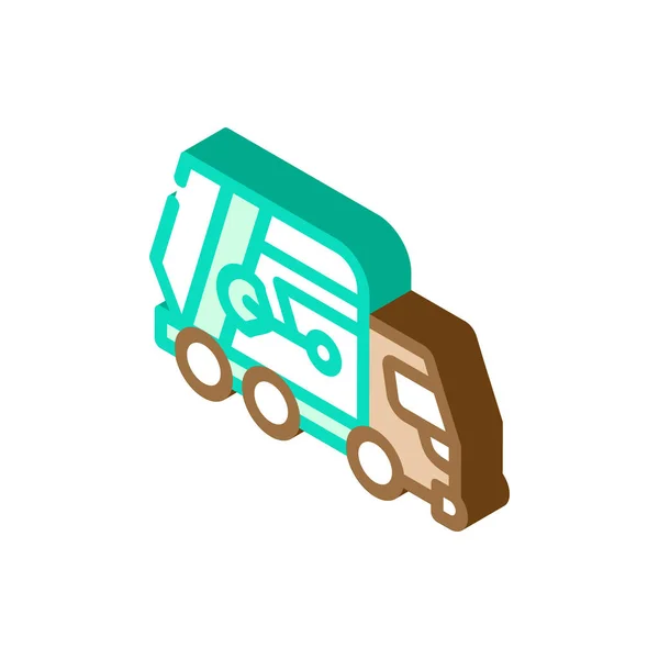 Camion à ordures icône isométrique illustration vectorielle — Image vectorielle