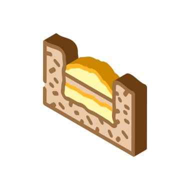 gömme katı atık izometrik ikon vektör çizimi