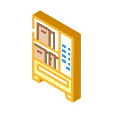 kitap otomatı izometrik ikon vektör çizimi