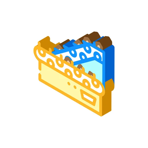 Sorting belt conveyor isometric icon vector illustration — Stock Vector