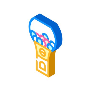 Şekerleme otomatı izometrik ikon vektör çizimi