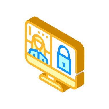 kapalı konferans izometrik vektör illüstrasyonuName