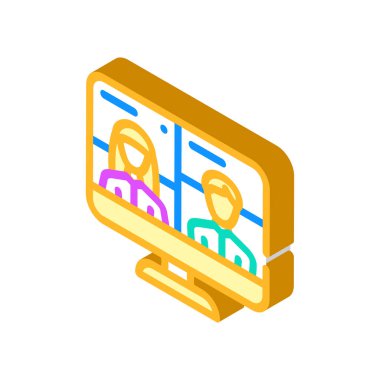 video konferansı izometrik ikon vektör illüstrasyonuName