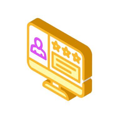 Video çağrısı izometrik vektör illüstrasyonunu gözden geçir