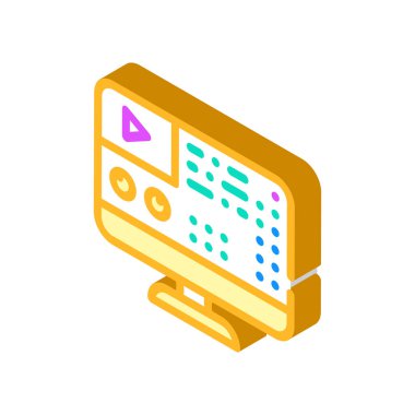 ayarlar video konferans çağrısı izometrik ikon vektör çizimi