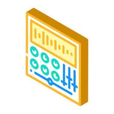 ses işleme video üretim izometrik ikon vektör illüstrasyonu