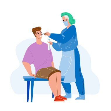 Hasta Burunundan Hemşire Vektörü Yapan PCR Testi