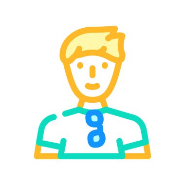 genç erkek renk ikonu vektör illüstrasyonu