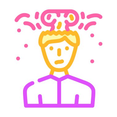 beyin patlaması erkek renk ikonu vektör çizimi