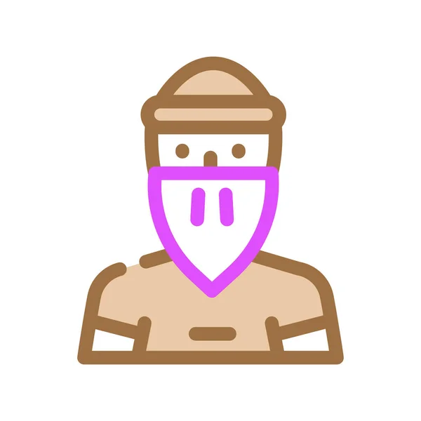 Bandido hombre color icono vector ilustración — Vector de stock