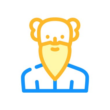 Yaşlı adam renk ikonu vektör illüstrasyonu