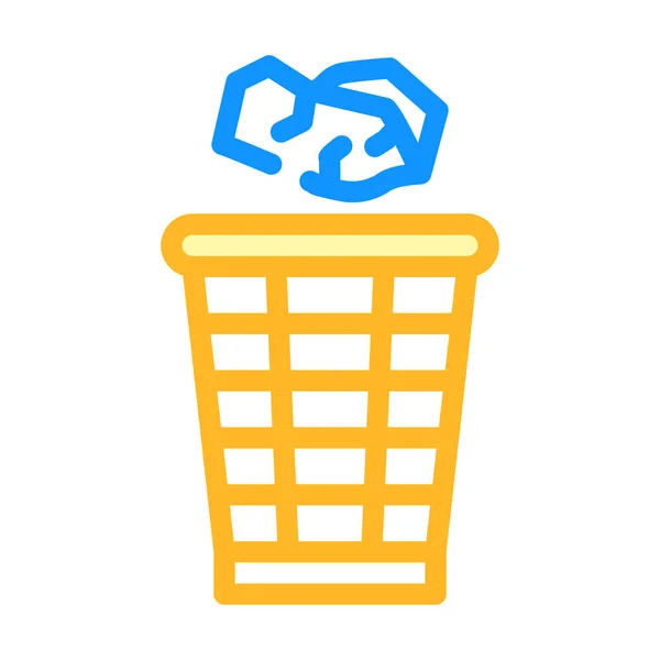 Werfen Müll Farbe Symbol Vektor Illustration — Stockvektor