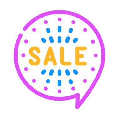 alıntı satışı renk ikonu vektör illüstrasyonu