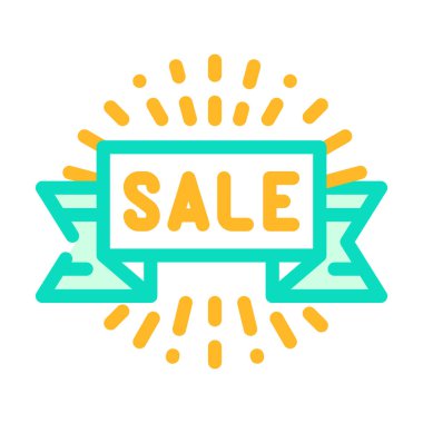 kurdele satışı renk ikonu vektör illüstrasyonu