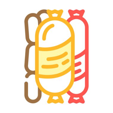 sosis bölümü renk ikonu vektör illüstrasyonu