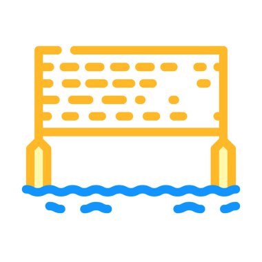 Su rengi ikon vektör illüstrasyonunda voleybol