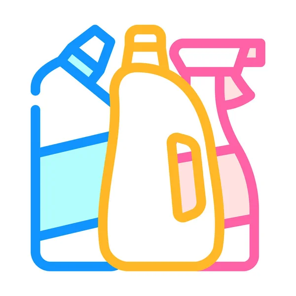 Domestic chemical and detergent liquid department color icon vector illustration — Stock Vector