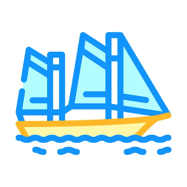 sailing water sport color icon vector illustration