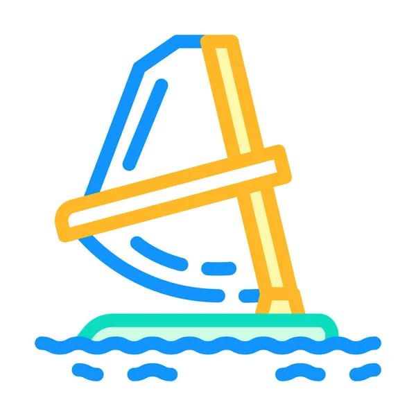 windsurfing water sport color icon vector illustration