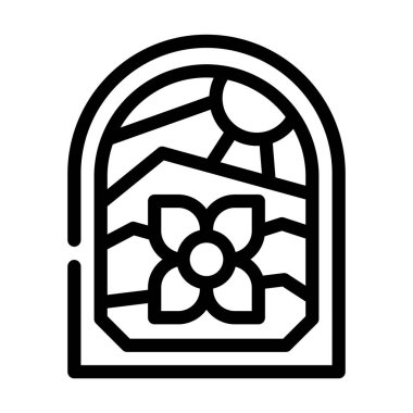 Boyalı cam çizgi ikon vektör çizimi