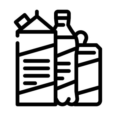 süt içecek çizgisi ikonu vektör illüstrasyonu