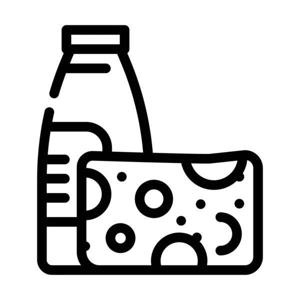 Milch- und Käseproduktlinie Icon Vector Illustration — Stockvektor