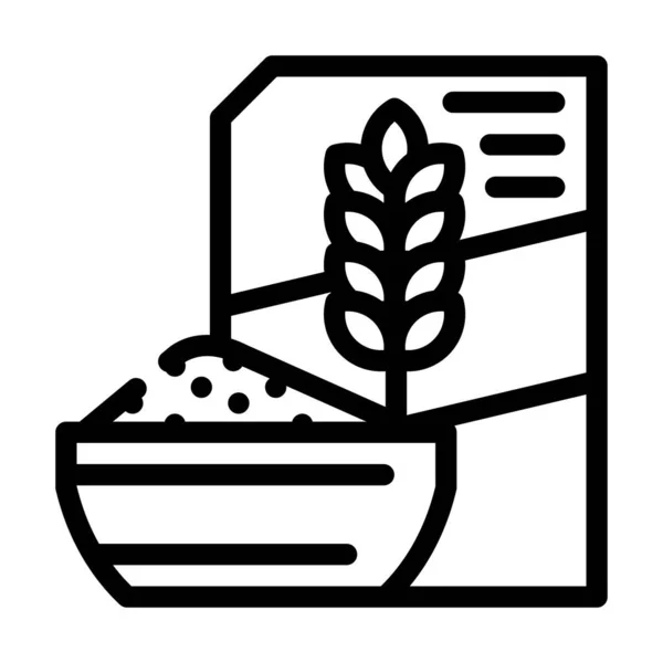 Porridge Mahlzeit Abteilung Linie Symbol Vektor Illustration — Stockvektor