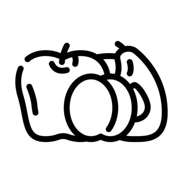 Obst Abteilung Linie Symbol Vektor Illustration — Stockvektor