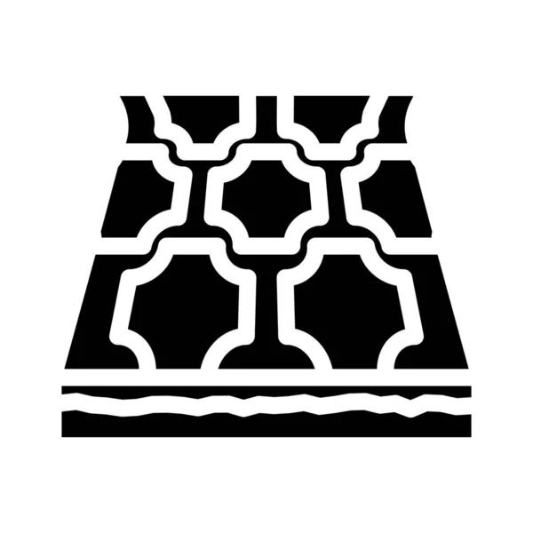 Λινέλαιο στρώμα πάτωμα glyph εικόνα διάνυσμα εικονίδιο — Διανυσματικό Αρχείο