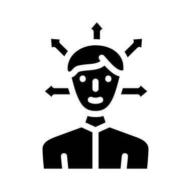 yön seçimi man glyph ikon vektör illüstrasyonu