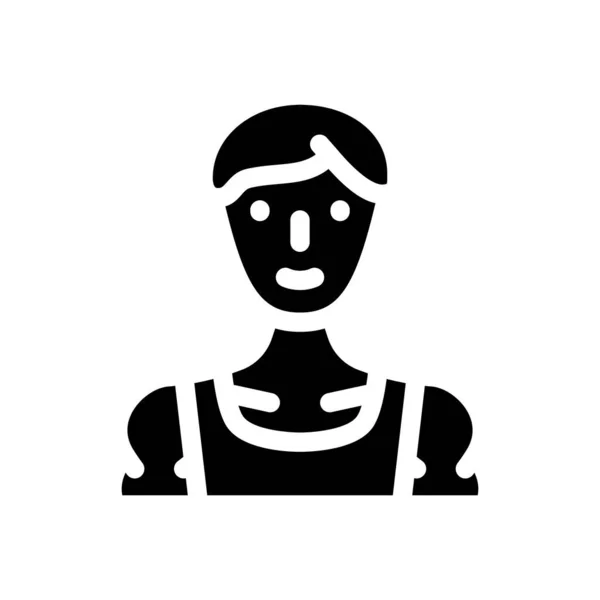 Deportista atleta hombre glifo icono vector ilustración — Vector de stock