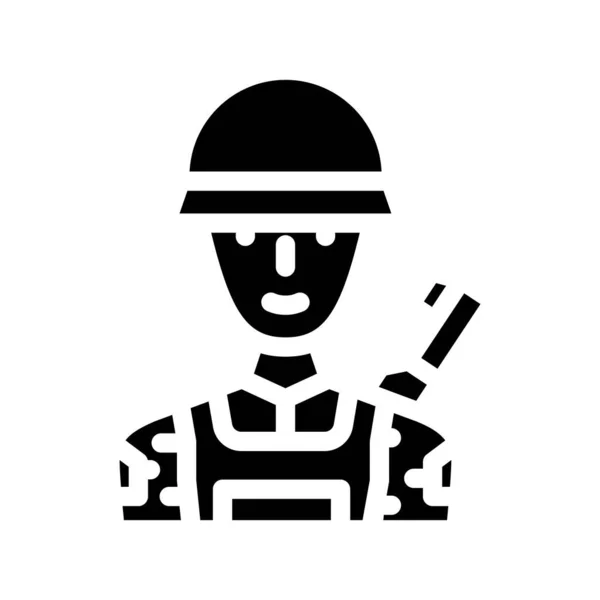 Army male glyph icon vector illustration — Stock Vector
