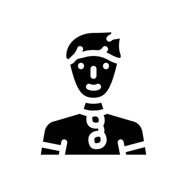 Young male glyph icon vector illustration — Stock Vector